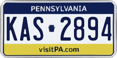 PA license plate KAS2894