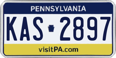 PA license plate KAS2897