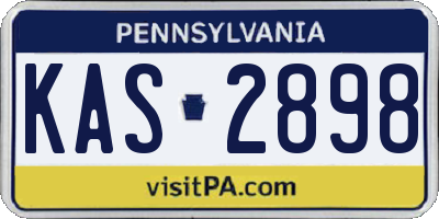 PA license plate KAS2898