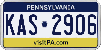 PA license plate KAS2906