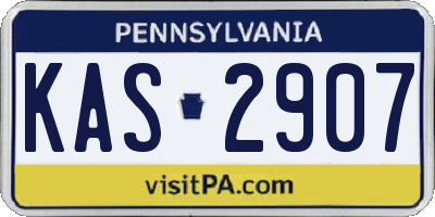 PA license plate KAS2907