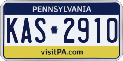 PA license plate KAS2910