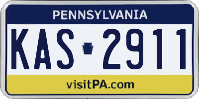 PA license plate KAS2911