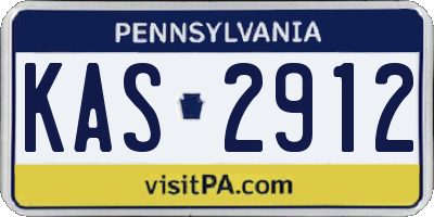 PA license plate KAS2912