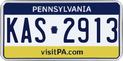 PA license plate KAS2913