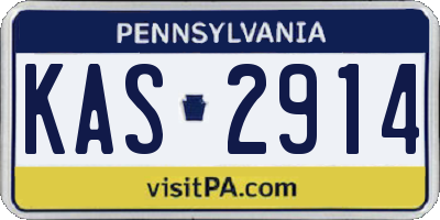 PA license plate KAS2914