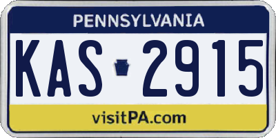 PA license plate KAS2915