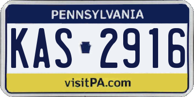 PA license plate KAS2916
