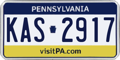 PA license plate KAS2917