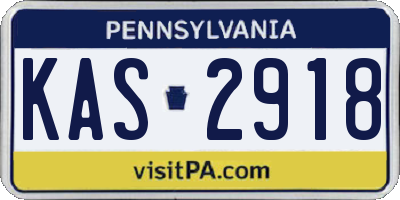 PA license plate KAS2918