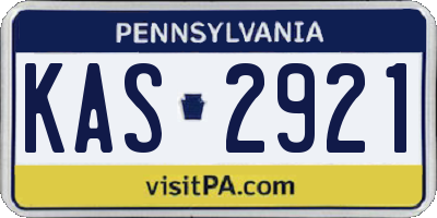 PA license plate KAS2921