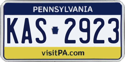 PA license plate KAS2923