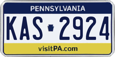 PA license plate KAS2924