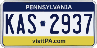 PA license plate KAS2937