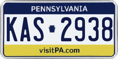PA license plate KAS2938