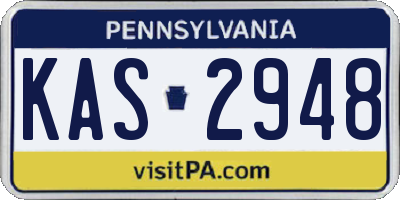 PA license plate KAS2948