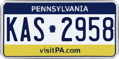 PA license plate KAS2958