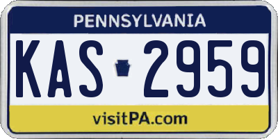 PA license plate KAS2959