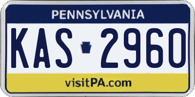 PA license plate KAS2960