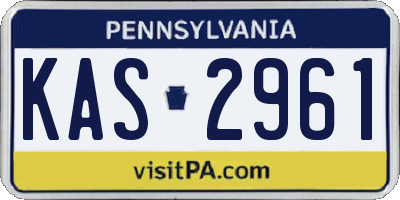 PA license plate KAS2961