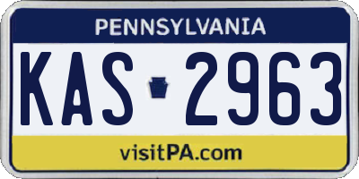 PA license plate KAS2963