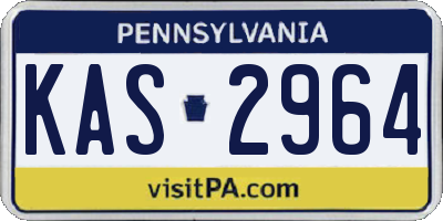 PA license plate KAS2964