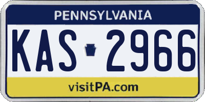 PA license plate KAS2966