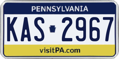 PA license plate KAS2967
