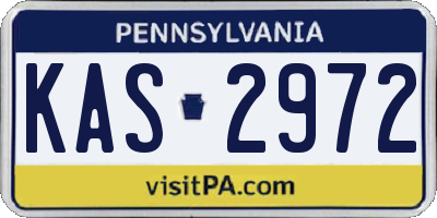 PA license plate KAS2972