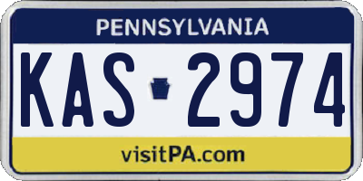 PA license plate KAS2974