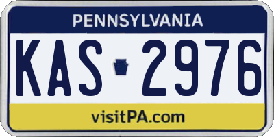 PA license plate KAS2976