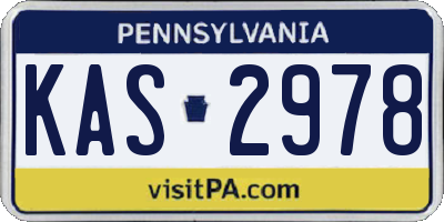 PA license plate KAS2978