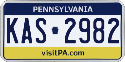 PA license plate KAS2982