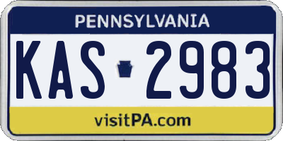 PA license plate KAS2983