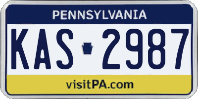 PA license plate KAS2987
