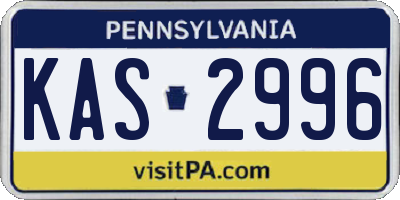 PA license plate KAS2996