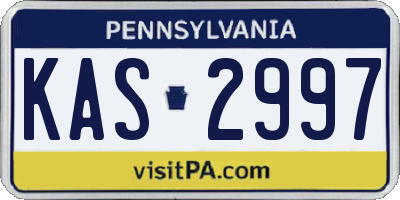 PA license plate KAS2997