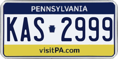 PA license plate KAS2999
