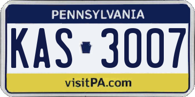 PA license plate KAS3007