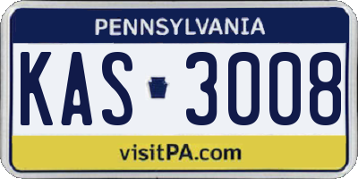 PA license plate KAS3008