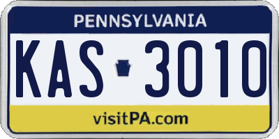 PA license plate KAS3010