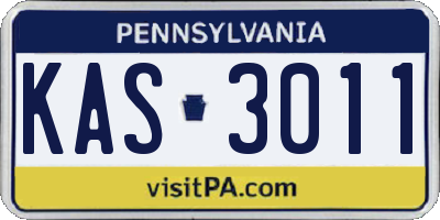 PA license plate KAS3011