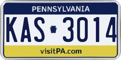 PA license plate KAS3014