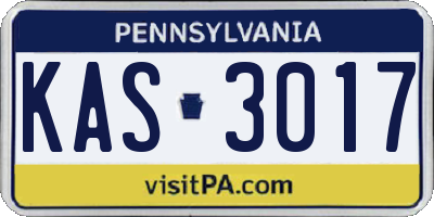 PA license plate KAS3017