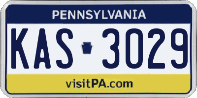 PA license plate KAS3029