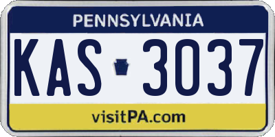 PA license plate KAS3037