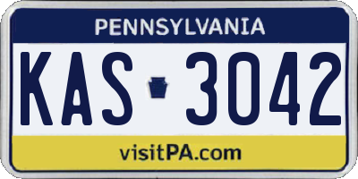 PA license plate KAS3042