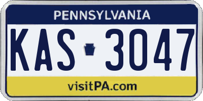 PA license plate KAS3047