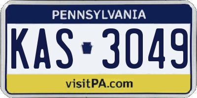PA license plate KAS3049