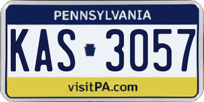 PA license plate KAS3057